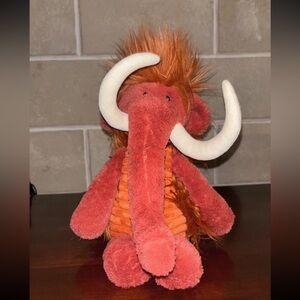 Retired Jellycat Rust and Cream Woolly Mammoth Plush